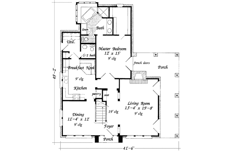 Dream House Plan - Floor Plan - Main Floor for European House Plan #410-391 - 3 bed, 2.5 bath