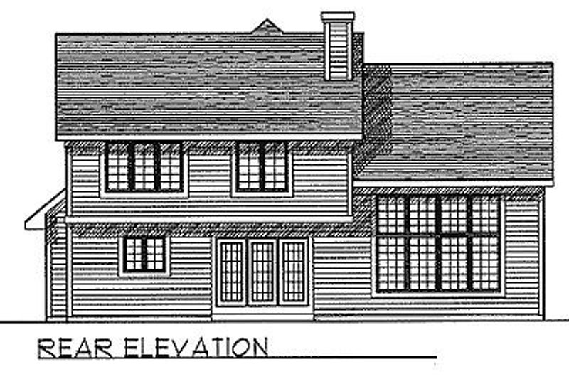 Home Plan - Exterior - Rear Elevation for Traditional House Plan #70-285 - 3 bed, 2.5 bath