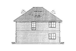 Exterior - Rear Elevation for Traditional House Plan #18-9540 - 2 bed, 1 bath
