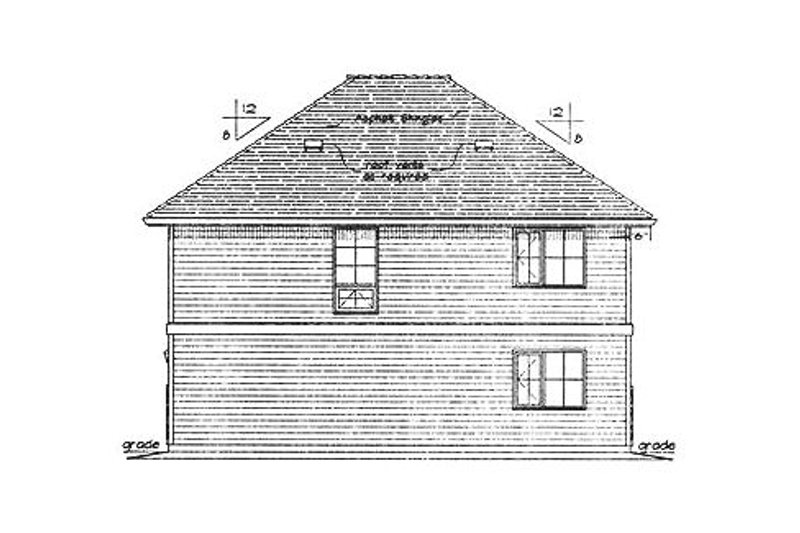 Home Plan - Exterior - Rear Elevation for Traditional House Plan #18-9540 - 2 bed, 1 bath