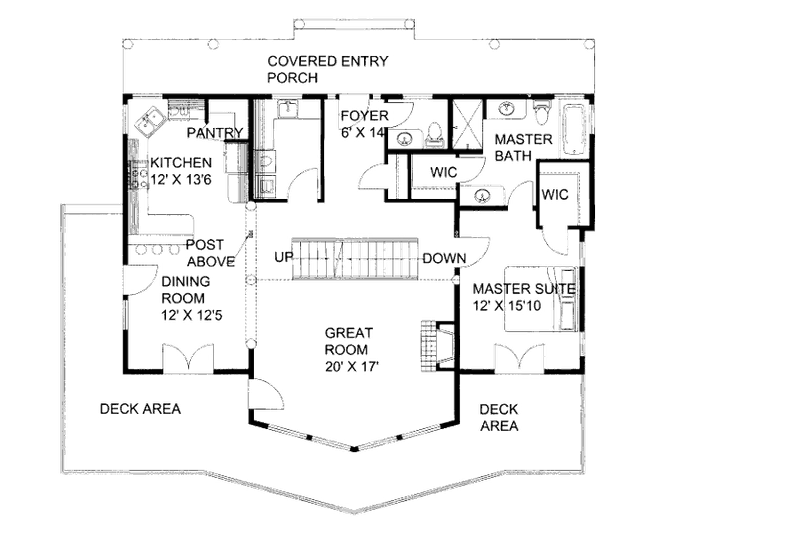 Home Plan - Floor Plan - Main Floor for Cabin House Plan #117-773 - 3 bed, 2.5 bath