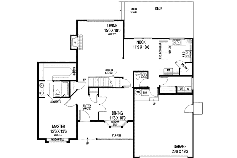 Dream House Plan - Floor Plan - Main Floor for Traditional House Plan #60-424 - 4 bed, 2.5 bath