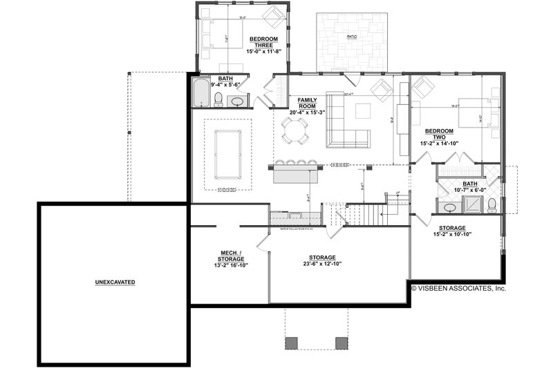 Architectural House Design - Finished Basement Level