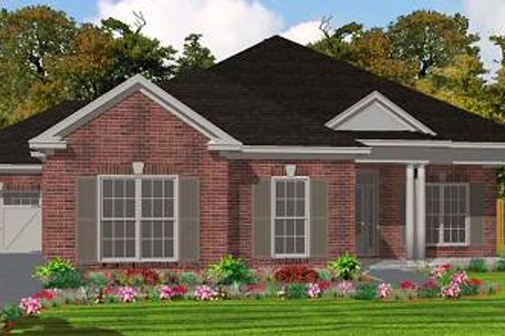 Exterior - Front Elevation for Traditional House Plan #63-142 - 3 bed, 2 bath