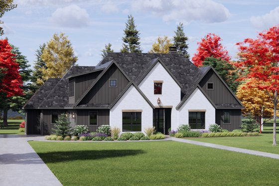 Exterior - Front Elevation 7 for European House Plan #1096-139 - 4 bed, 3.5 bath