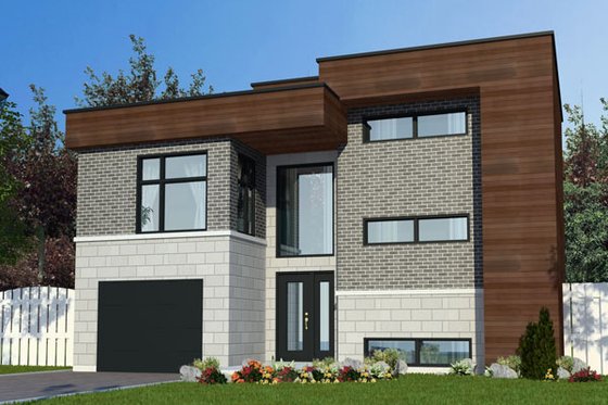 Exterior - Front Elevation for Modern House Plan #138-379 - 2 bed, 1.5 bath