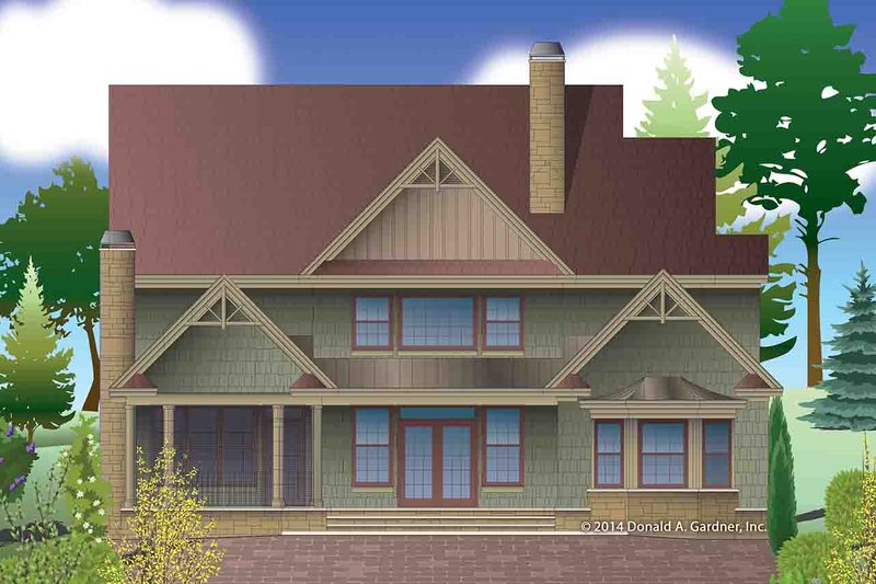 Architectural House Design - Exterior - Rear Elevation 1 for Craftsman House Plan #929-30 - 4 bed, 3 bath