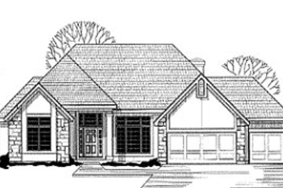 Exterior - Front Elevation for Traditional House Plan #67-114 - 4 bed, 4 bath