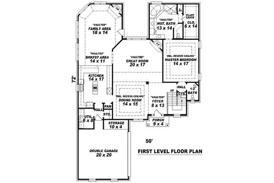 Floor Plan - Main Floor for European House Plan #81-1123 - 3 bed, 2.5 bath