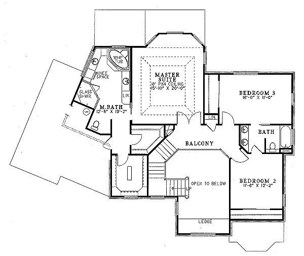 House Design - European Floor Plan - Upper Floor Plan #17-239