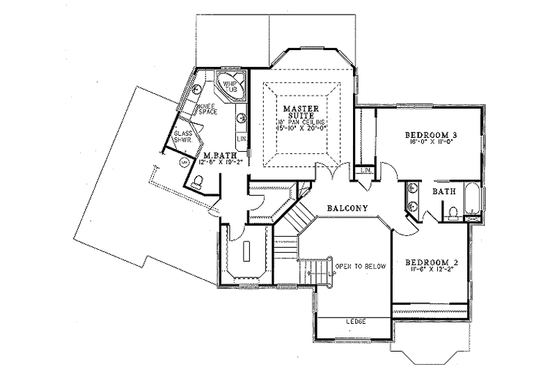 Dream House Plan - Floor Plan - Upper Floor for European House Plan #17-239 - 3 bed, 2.5 bath