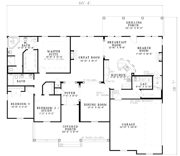 Dream House Plan - Country Floor Plan - Main Floor Plan #17-534