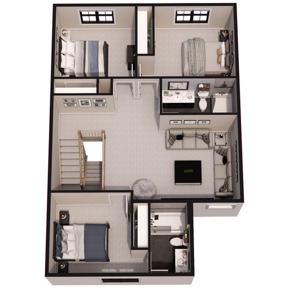 House Plan Design - Farmhouse Floor Plan - Upper Floor Plan #51-1360