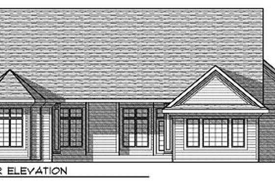 Exterior - Rear Elevation for Traditional House Plan #70-870 - 2 bed, 1.5 bath