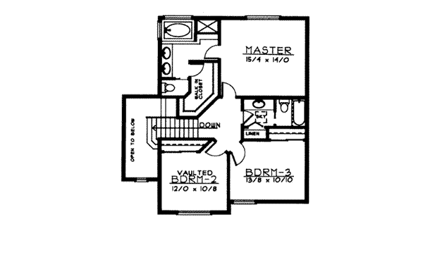 House Blueprint - Traditional Floor Plan - Upper Floor Plan #97-220