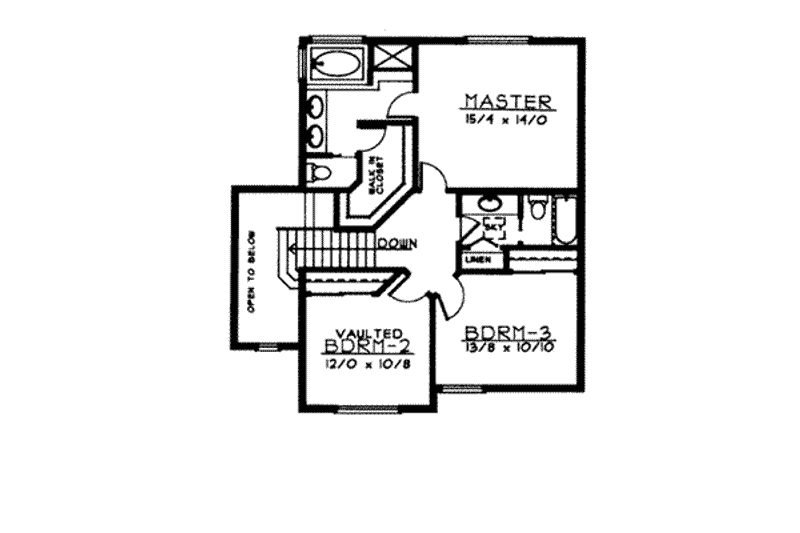 Architectural House Design - Floor Plan - Upper Floor for Traditional House Plan #97-220 - 4 bed, 3 bath