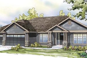 Ranch Exterior - Front Elevation Plan #124-872