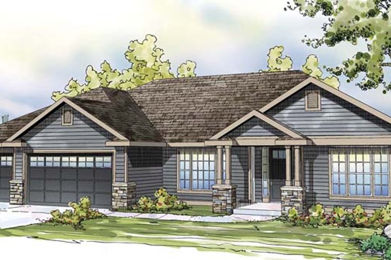 Architectural House Design - Ranch Exterior - Front Elevation Plan #124-872