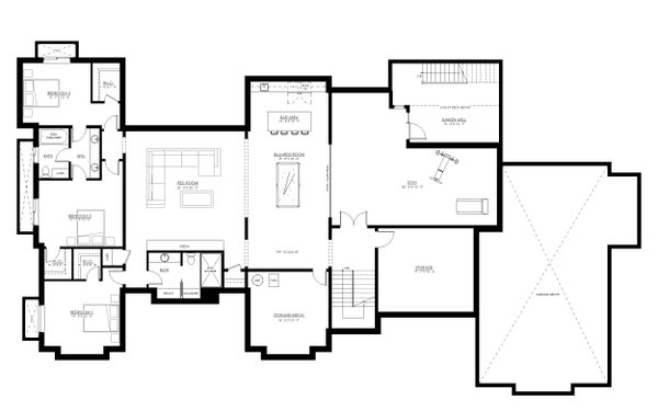 Farmhouse Floor Plan - Lower Floor Plan #1114-92