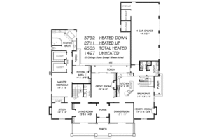 Floor Plan - Main Floor House Plan #424-388 - 5 bed, 5.5 bath