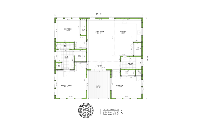 Home Plan - Floor Plan - Main Floor for Mediterranean House Plan #1106-33 - 3 bed, 2 bath