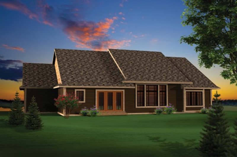 Dream House Plan - Exterior - Rear Elevation for Craftsman House Plan #70-1097 - 3 bed, 2 bath