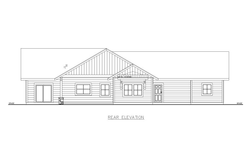 Dream House Plan - Exterior - Rear Elevation for Craftsman House Plan #117-1012 - 2 bed, 2.5 bath