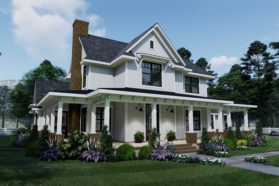 Exterior - Front Elevation 8 for Farmhouse House Plan #120-261 - 3 bed, 2.5 bath