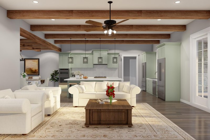 House Design - Interior - Family Room 3 for Farmhouse House Plan #923-408 - 3 bed, 3.5 bath