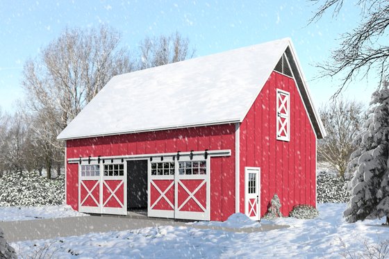 Exterior - Front Elevation 3 for Farmhouse House Plan #932-133, 0 bath
