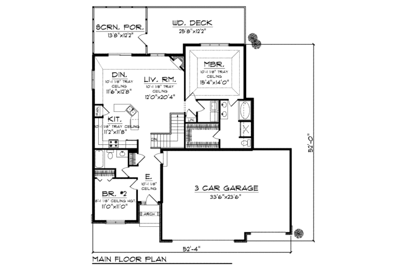 Dream House Plan - Floor Plan - Main Floor for European House Plan #70-987 - 2 bed, 2 bath