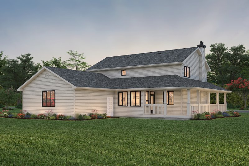 Dream House Plan - Exterior - Rear Elevation 2 for Farmhouse House Plan #18-4460 - 5 bed, 2.5 bath