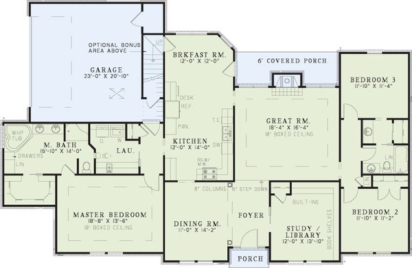 House Blueprint - Ranch Floor Plan - Main Floor Plan #17-2789
