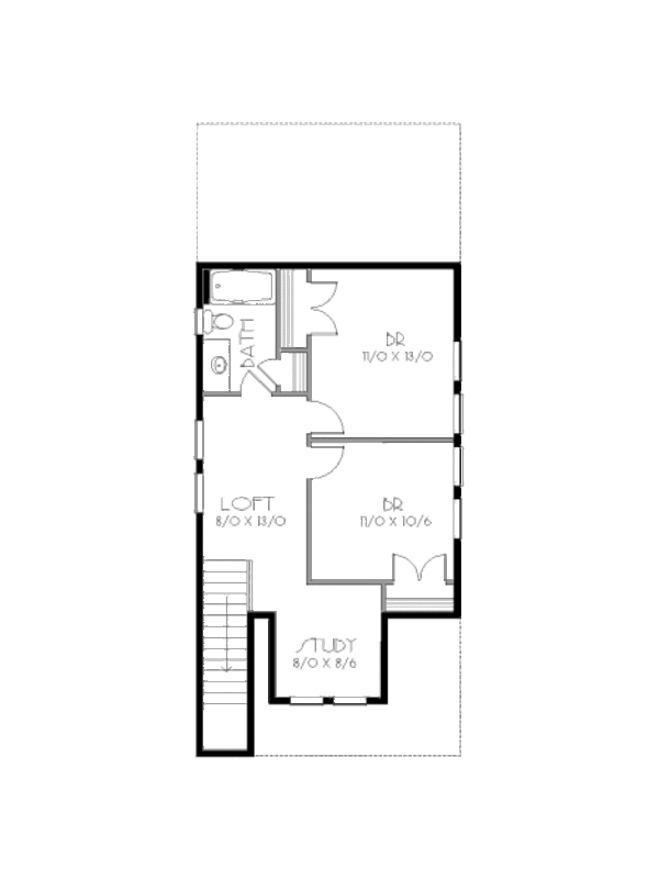 Craftsman Floor Plan - Upper Floor Plan #423-3
