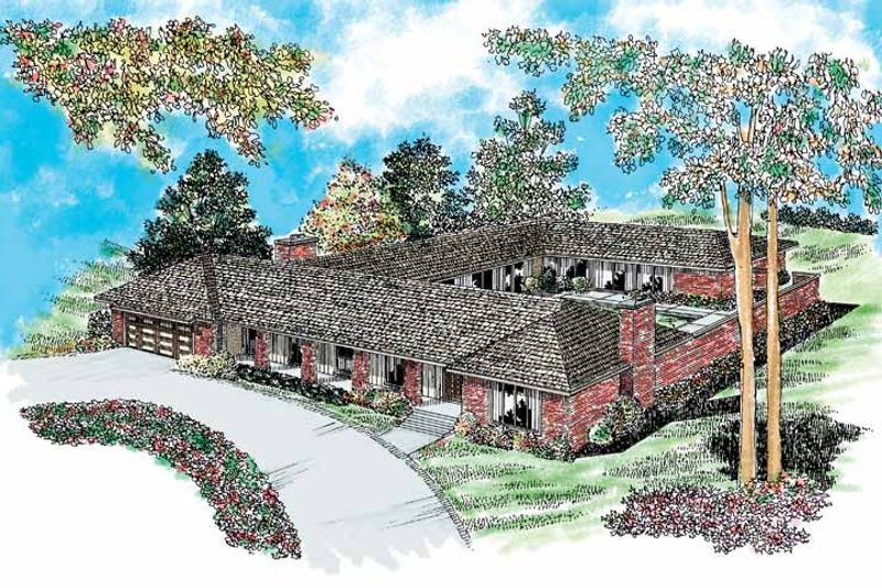 Architectural House Design - Ranch Exterior - Front Elevation Plan #72-202