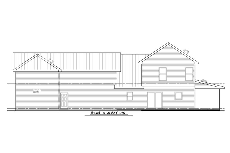 Architectural House Design - Exterior - Rear Elevation 1 for Barndominium House Plan #20-2551 - 3 bed, 2.5 bath
