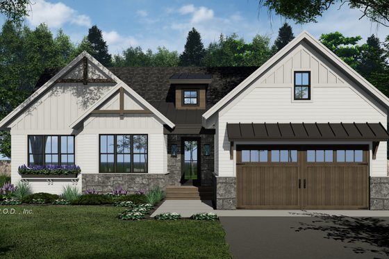 Exterior - Front Elevation 4 for Farmhouse House Plan #51-1236 - 3 bed, 2 bath