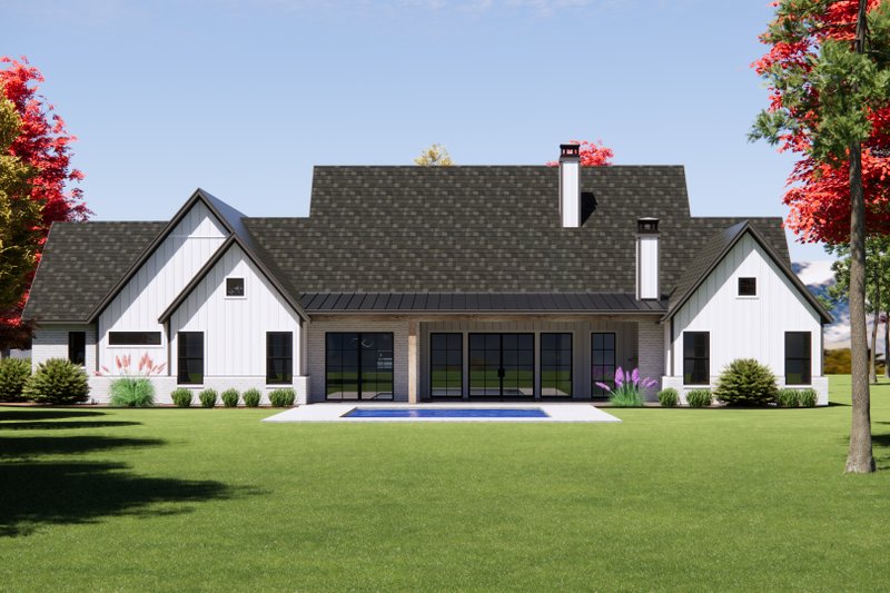 House Plan Design - Exterior - Rear Elevation for Farmhouse House Plan #1096-160 - 4 bed, 4.5 bath