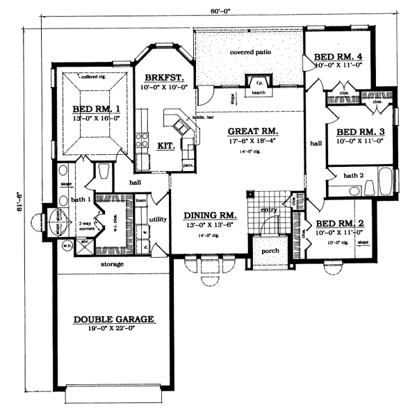 Traditional Floor Plan - Main Floor Plan #42-122