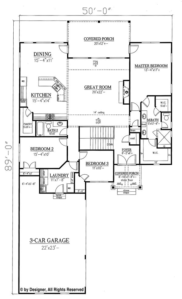 Architectural House Design - Ranch Floor Plan - Main Floor Plan #437-82