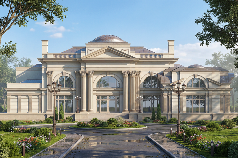 House Plan Design - Exterior - Front Elevation 5 for Classical House Plan #119-164 - 5 bed, 6.5 bath