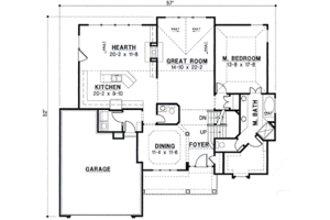 Floor Plan - Main Floor for Traditional House Plan #67-540 - 4 bed, 3.5 bath