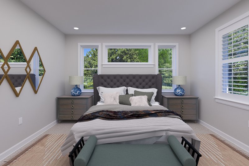 Architectural House Design - Interior - Master Bedroom for Farmhouse House Plan #1060-247 - 3 bed, 3.5 bath