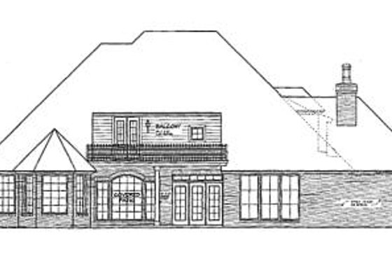 Exterior - Rear Elevation for European House Plan #310-388 - 4 bed, 3.5 bath