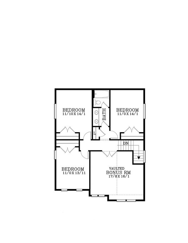 Craftsman Floor Plan - Upper Floor Plan #53-479