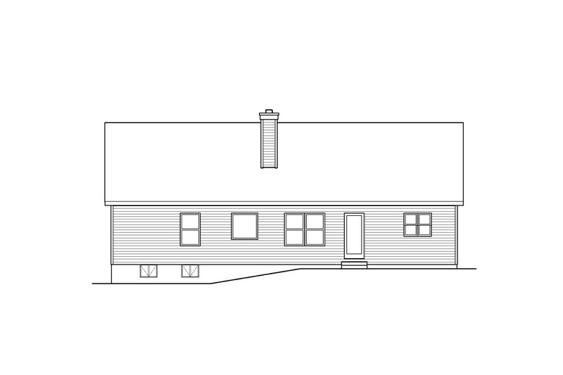 Architectural House Design - Exterior - Rear Elevation for Ranch House Plan #22-652 - 3 bed, 2.5 bath