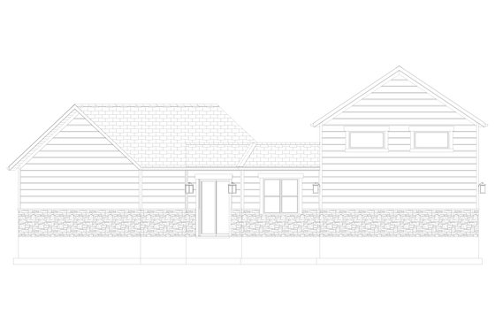 Exterior - Rear Elevation 3 for Traditional House Plan #1060-353, 0 bath