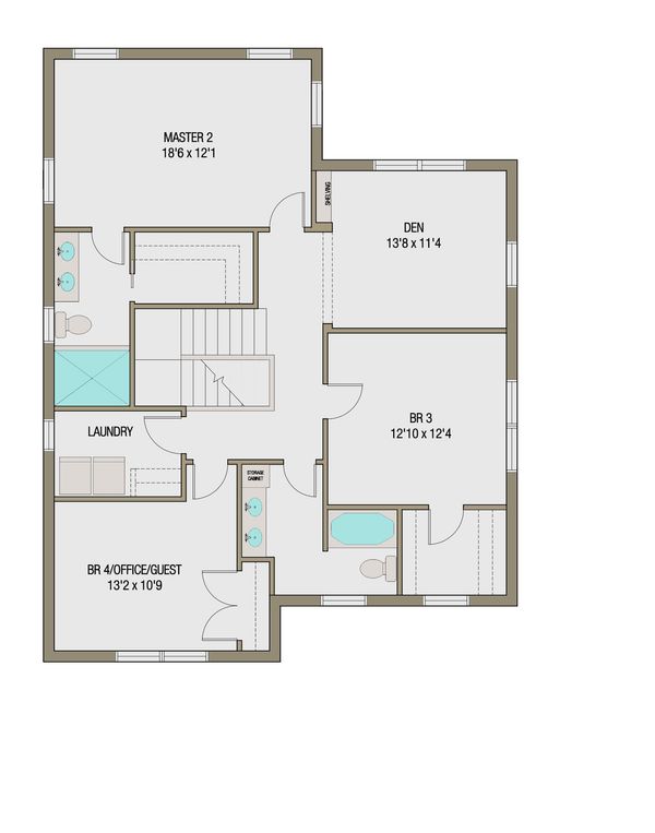 Craftsman Floor Plan - Upper Floor Plan #461-45