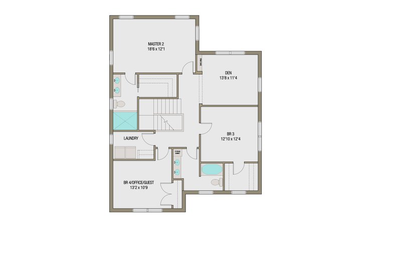 Dream House Plan - Floor Plan - Upper Floor for Craftsman House Plan #461-45 - 5 bed, 3.5 bath