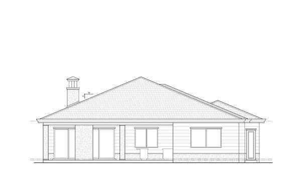 Exterior - Rear Elevation for Craftsman House Plan #938-134 - 3 bed, 3.5 bath